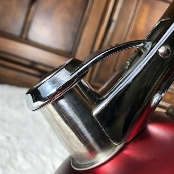 Primula Push and Serve Stainless Steel 3Qt Matte Red Whistling Tea Kettle - Picture 6 of 13